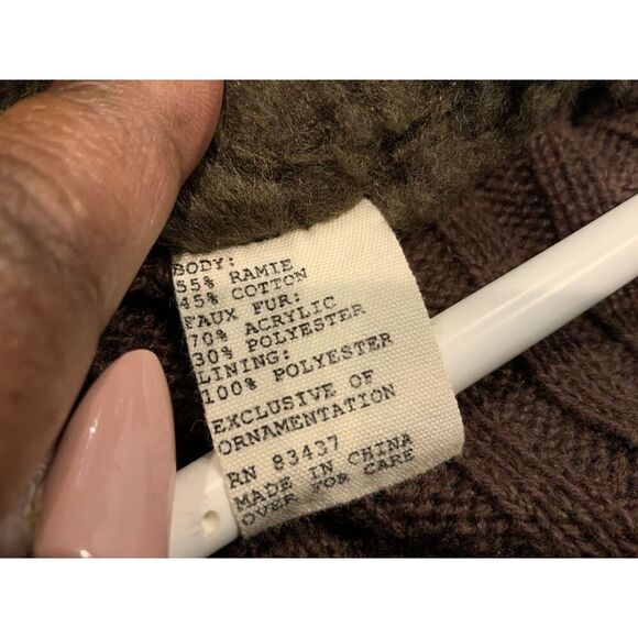 Tiara Dark Brown Textured Women's Sweater - Picture 12 of 13